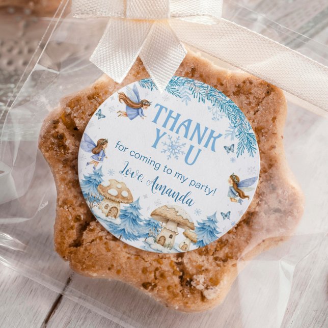 Fairy Winter Onederland Birthday Classic Round Sticker (Creator Uploaded)