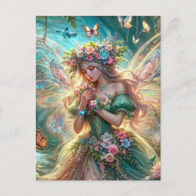 Fairy with flowers postcard (Front)