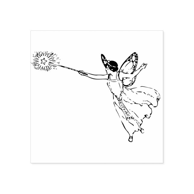 Fairy with magic wand rubber stamp (Imprint)