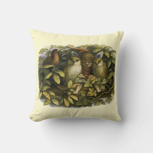 "Fairy with Owls" by Richard Doyle – Pillow (Front)