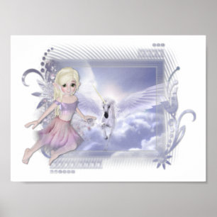 Fairy with Unicorn D2 Poster/Print Poster