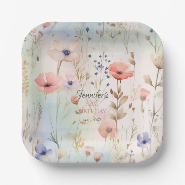 Fairy Wonderful Party Paper Plate  (Front)
