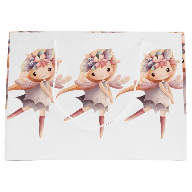Fairy Wonderland Collection Whimsical Fairy Large Gift Bag (Front)