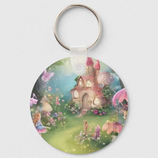 Fairy Wonderland party favor Key Ring (Front)