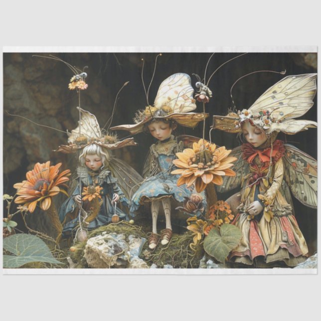 Fairy Woodland Little Creatures Decoupage Tissue Paper (Front)