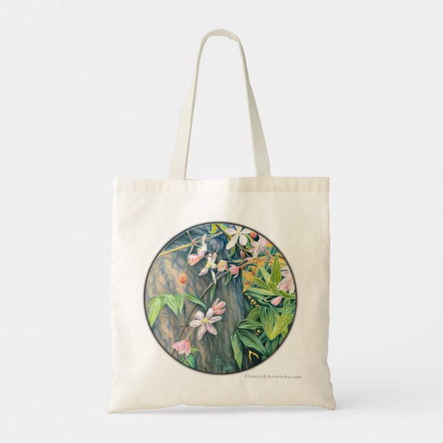 Fairy Woods and Golden Glow Rose Tote Bag (Back)