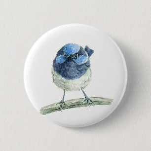 Fairy wren 6 cm round badge