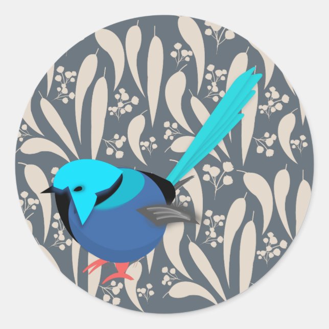 Fairy Wren Classic Round Sticker (Front)