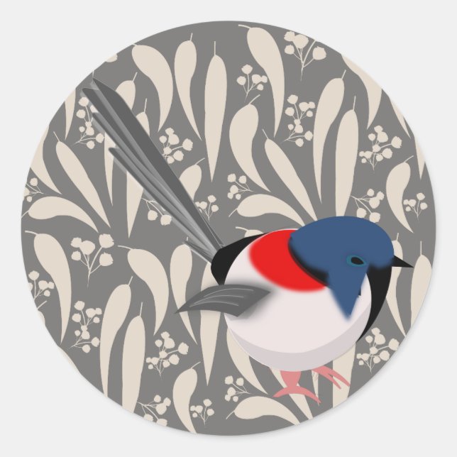 Fairy Wren Classic Round Sticker (Front)