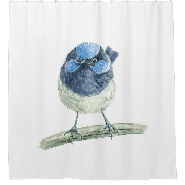 Fairy wren shower curtain (Front)