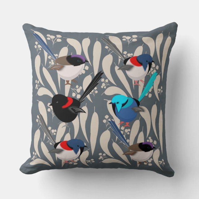 Fairy Wrens Cushion (Front)
