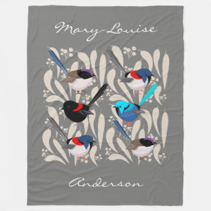 Fairy Wrens Fleece Blanket