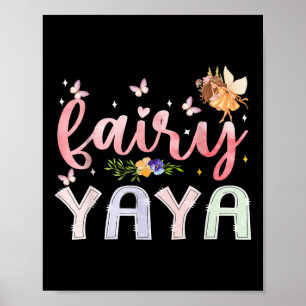 Fairy Yaya Magical Floral Birthday Girl Fairytale Poster