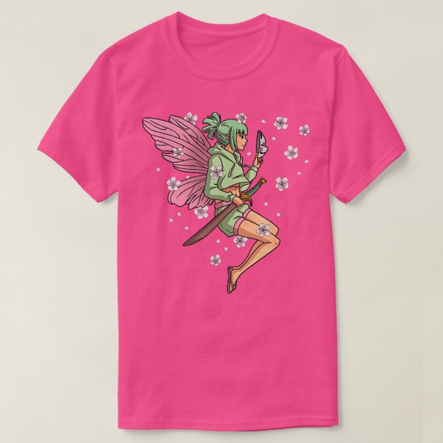 Fairycore Aesthetic Fairy Anime Girl Kitsune Fox M T-Shirt (Design Front)