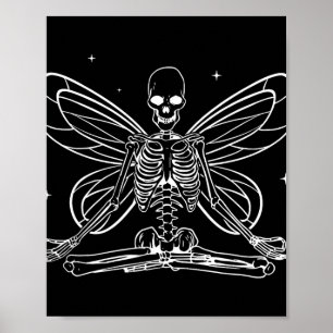 Fairycore Aesthetic Fairy Skeleton Yoga Meditation Poster