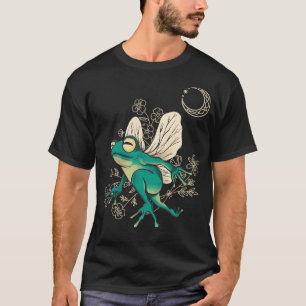 Fairycore Aesthetic Frog Fairy Celestial Moon Star T-Shirt