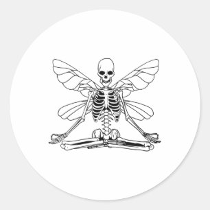 Fairycore Aesthetic Grunge Fairy Skeleton Yoga Med Classic Round Sticker
