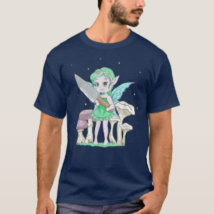 Fairycore Aesthetic Kawaii Fairy Holding A Knife C T-Shirt