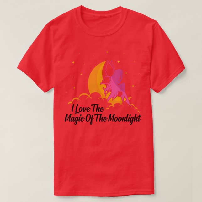 Fairycore  I Love The Magic Of The Moonlight  Fair T-Shirt (Design Front)