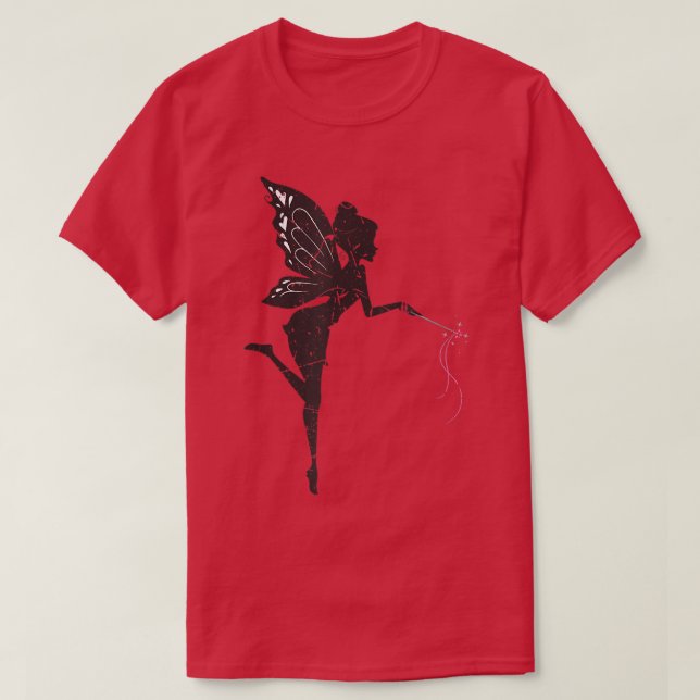 Fairycore Magical Creatures Fairy Silhouette Grung T-Shirt (Design Front)