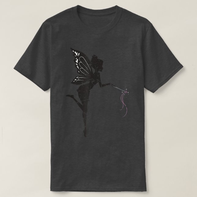 Fairycore Magical Creatures Fairy Silhouette Grung T-Shirt (Design Front)