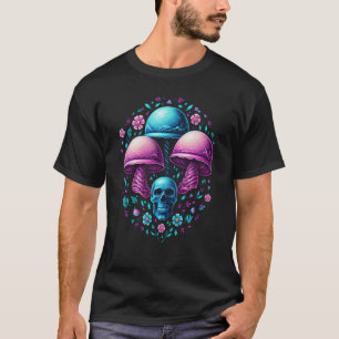 Fairycore Mushroom Skulls Aesthetic Vaporwave dark T-Shirt