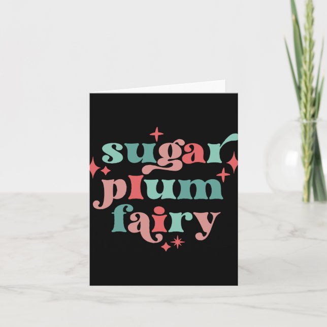 Fairycore Sugar Plum Fairy Tygraphy Art T Shirt  Card (Front)