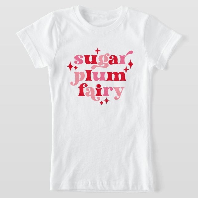 Fairycore Text Art Sugar Plum Fairy Girl's T-Shirt (Laydown)