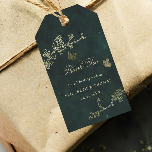 Fairycore Woodland Emerald Green Magic Wedding Gift Tags