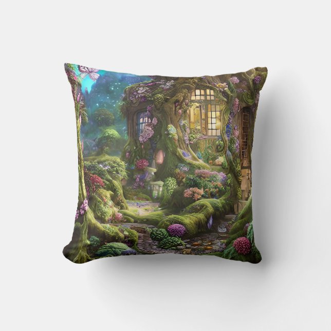 Fairyland Forest Graphic Cushion (Front)