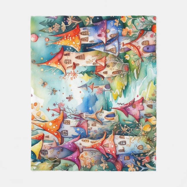 Fairyland magic castle  fleece blanket (Front)