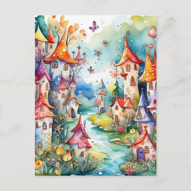Fairyland magic castle  holiday postcard (Front)