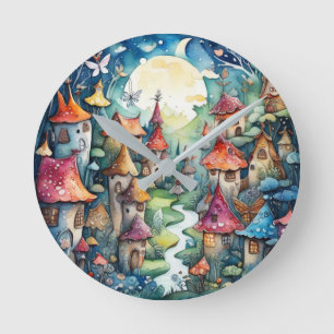 Fairyland magic castle round clock