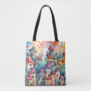 Fairyland magic castle tote bag