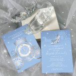 Fairytale Baby Blue Silver Cinderella Quinceanera Invitation<br><div class="desc">Looking for unique and beautiful Cinderella themed birthday party ideas? Create your own elegant light blue quinceanera invitations with an editable, downloadable DIY template easy to personalise. The original fairy tale artwork by Raphaela Wilson showcases a luxurious crystal shoe with a butterfly (glass Cinderella slipper), magical horse drawn pumpkin carriage,...</div>