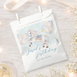 Fairytale baby Pony Blue balloons star Birthday Favour Bags