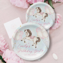 Fairytale baby Pony pink balloons stars Birthday