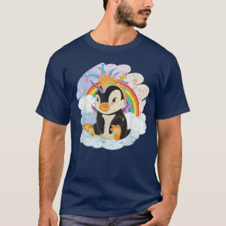 Fairytale Bird Penguincorn Rainbow Animal Penguin  T-Shirt