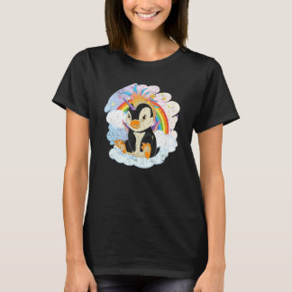 Fairytale Bird Penguincorn Rainbow Animal Penguin  T-Shirt