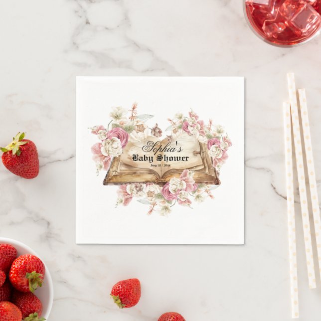 Fairytale Book Baby Shower Napkin (Insitu)