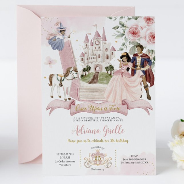 Fairytale Book Once Upon a Time Princess Birthday Invitation (Creator Uploaded)
