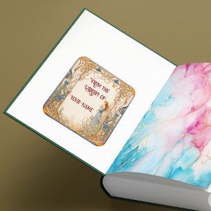 Fairytale Bookplate for Your Child Square Sticker