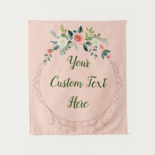 Fairytale Bridal Shower Backdrop Romantic Floral Tapestry