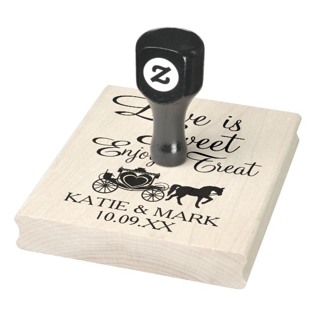 Fairytale Carriage Love is Sweet Rubber Stamp (Stamp)