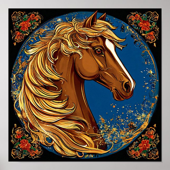 🐎 Fairytale Cartoon Horse Fantasy Wall Art (Front)