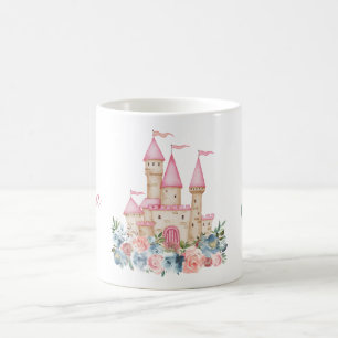 Fairytale Castle Fantasy Monogram Name Floral Kids Coffee Mug