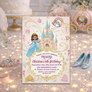 Fairytale Castle Princess 8th Birthday Party Invitation
