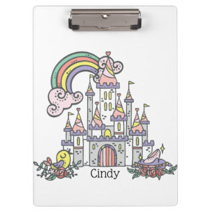 Fairytale Castle Princess Custom Name Clipboard