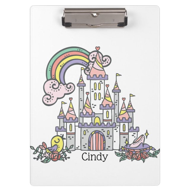 Fairytale Castle Princess Custom Name      Clipboard (Front)