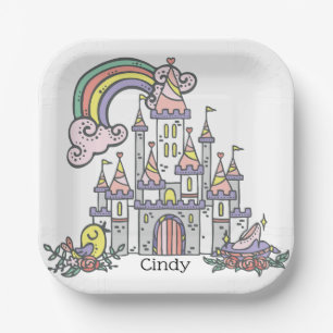 Fairytale Castle Princess Custom Name      Paper Plate